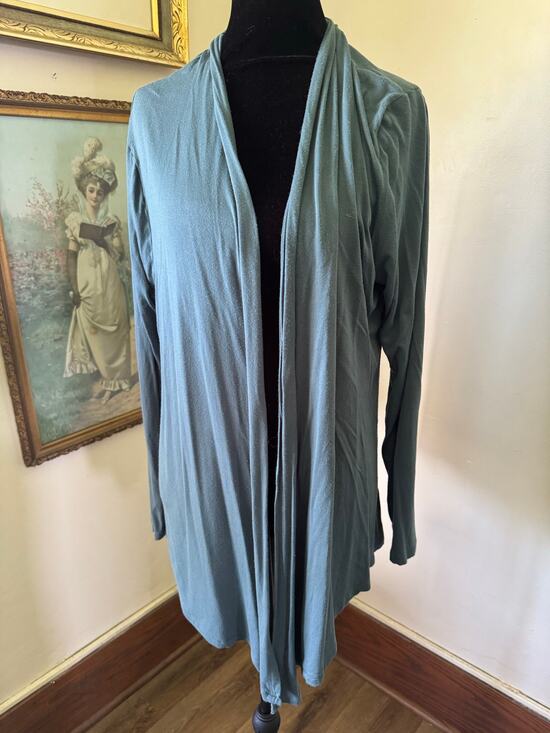 Maurices Sweaters - Teal Waterfall Draped Open Front Long Sleeve Cardigan Size L